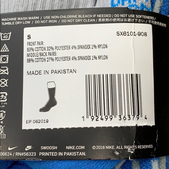 NIKE EVERYDAY CUSHIONED CREW SOCKS YTH 3Y-5Y - Picture 15 of 16